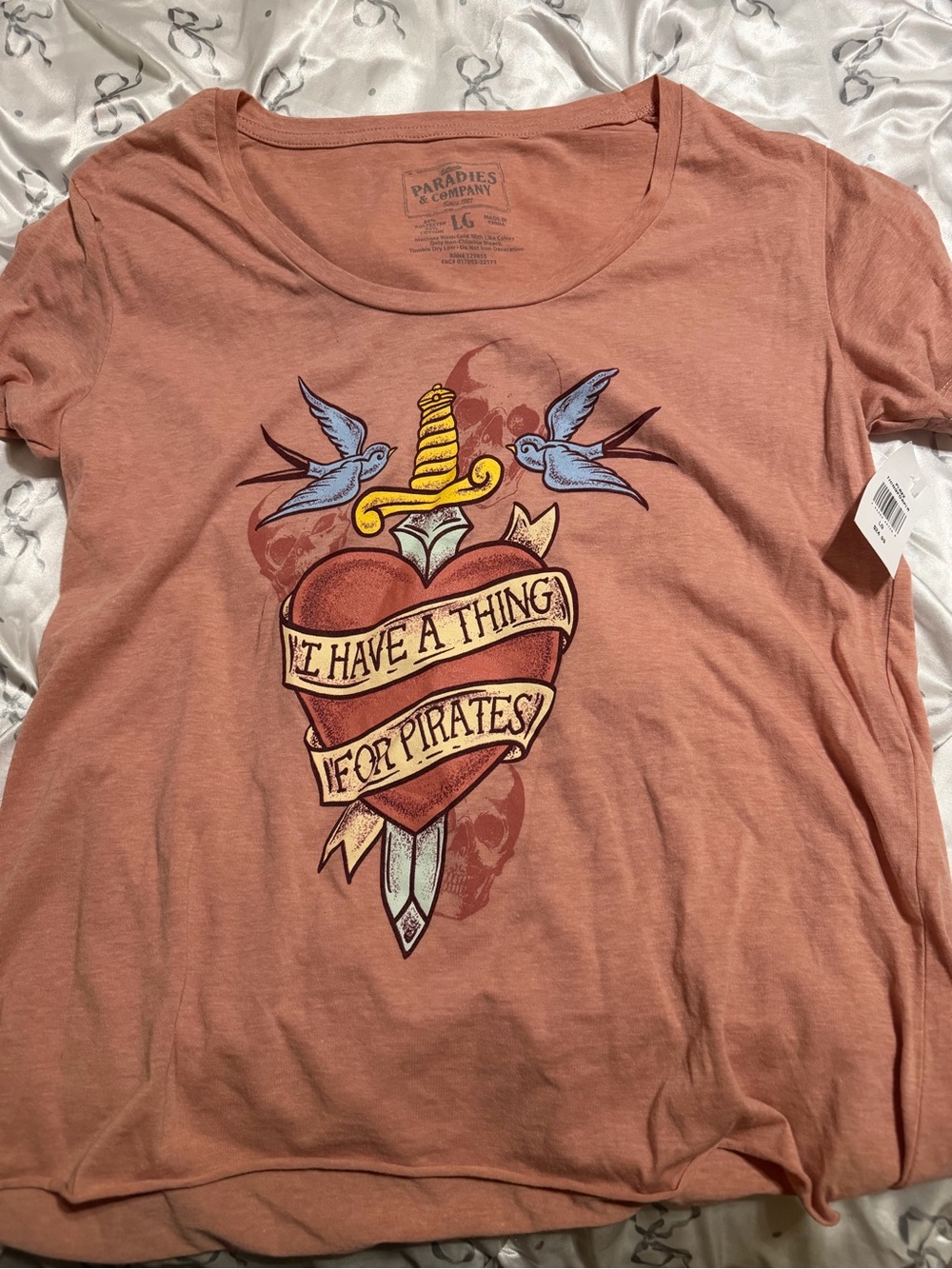 Anthracite rose colored Traditional art Short Sleeve Tee